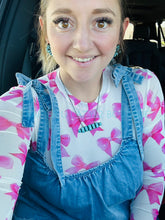 Pink Bow Mesh Top