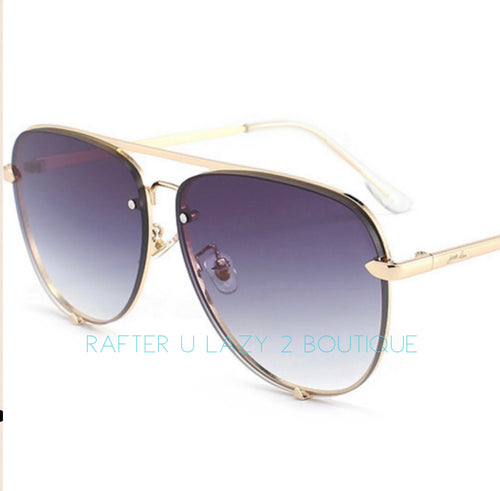 Hotel California Aviator Sunglasses - Gold/Grey