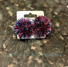 Red, White & Blue Pompom Earrings