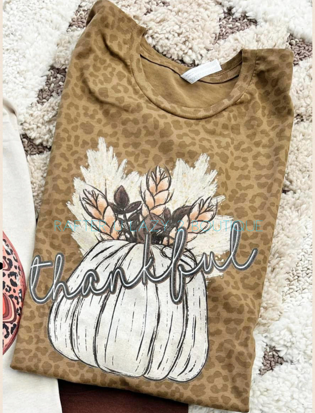 Thankful Pumpkin Leopard Tee