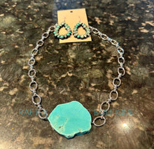 Chain & Turquoise Slab Necklace