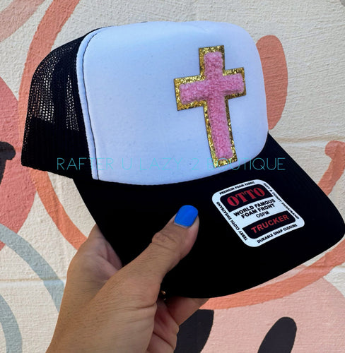 Pink Cross Trucker Cap
