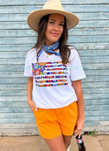 Floral Flag Tee