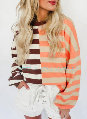 Two-Toned Striped Top