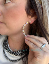 Crystal Rock Hoop Earrings