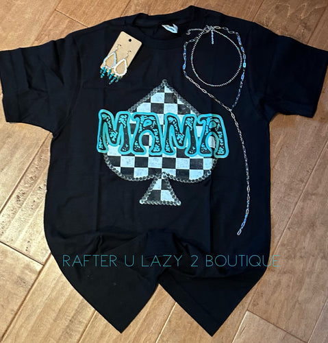 Checkered Spade Mama Tee
