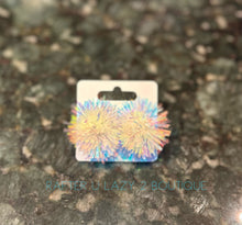 Iridescent Pompom Earrings
