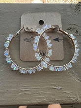 Crystal Rock Hoop Earrings