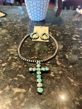 Turquoise Clay Cross Necklace