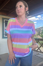 Bright Colored Striped Top