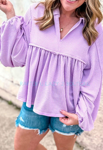 Lavender Babydoll Top