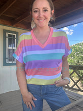 Bright Colored Striped Top