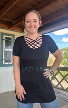 Black Criss Cross Top
