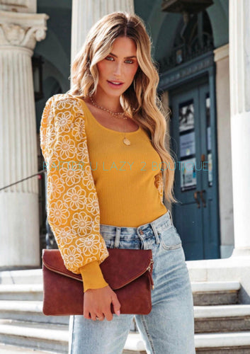 Sunshine Yellow Floral Sleeve Top