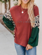 Waffle Knit Colorblock Top