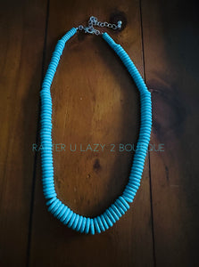 Turquoise Flat Stone Necklace