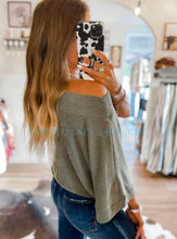 Grey Ribbed Slouch Top