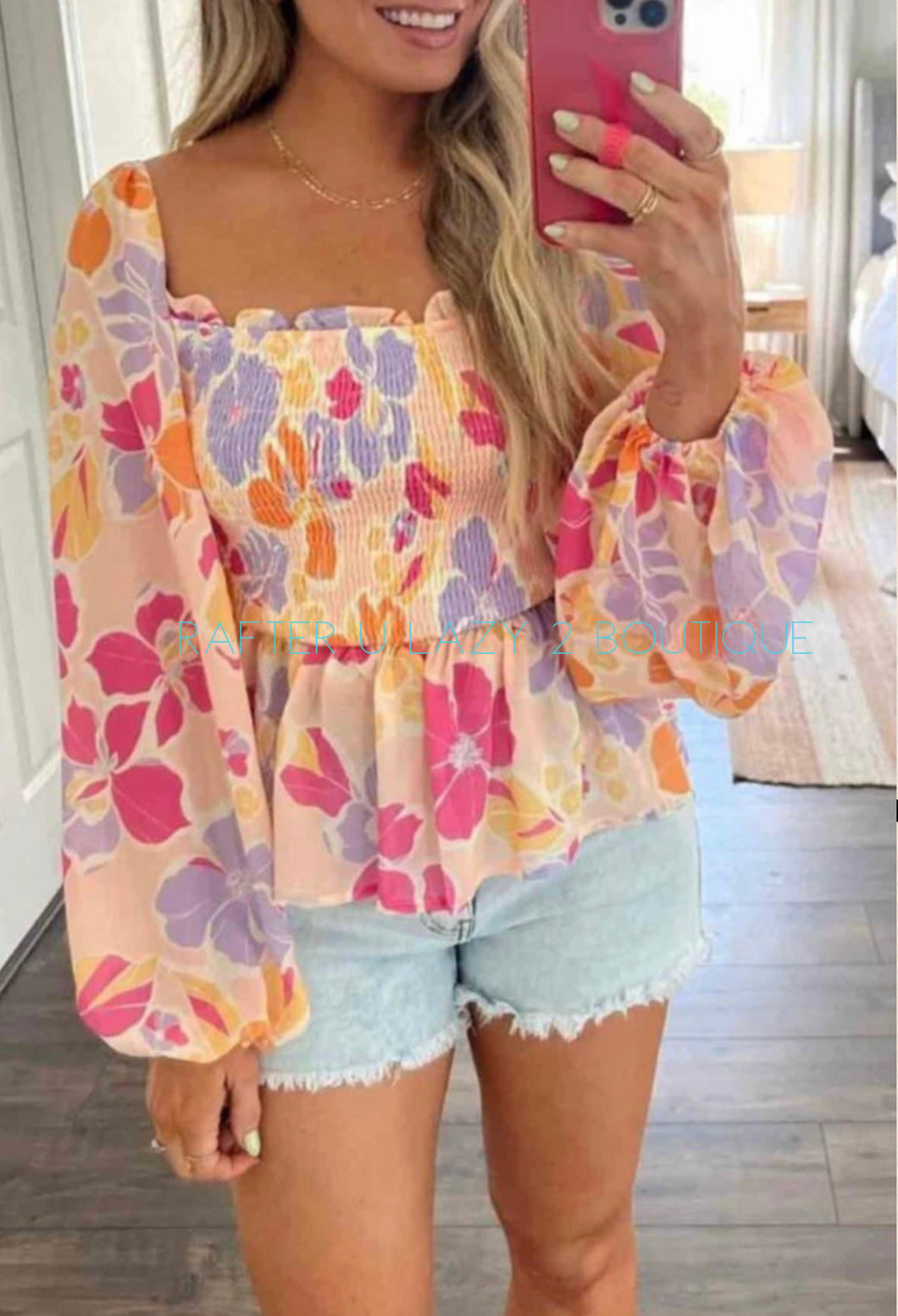 Floral On/Off The Shoulder Top