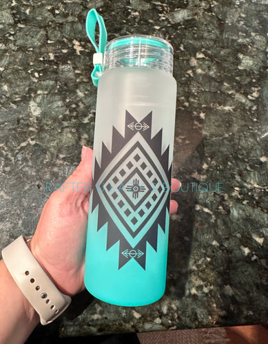Zia Aztec Glass Water Bottle