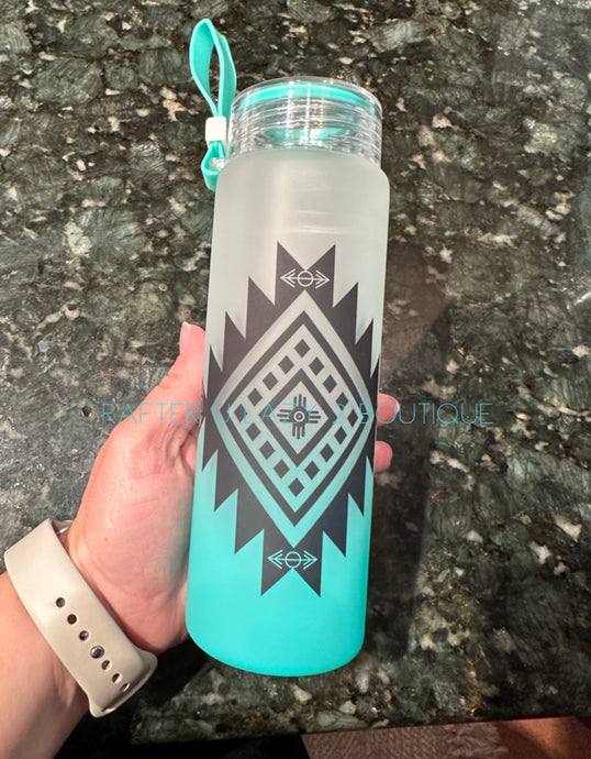 Zia Aztec Glass Water Bottle