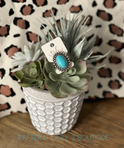 Turquoise Concho Stretch Ring