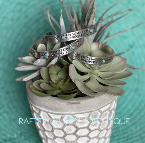 Handmade Stamped Cuffs