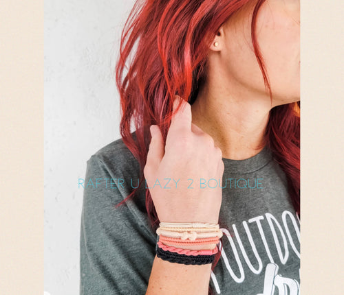 Boho Hairties - Pink/Black/Cream