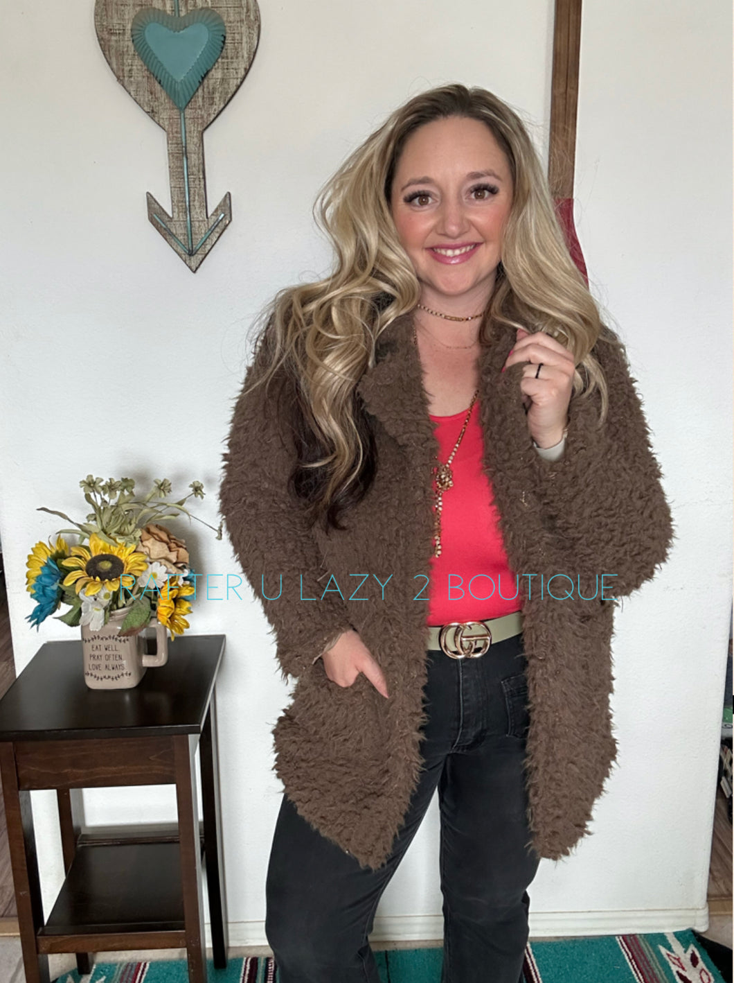 Brown Fuzzy Teddy Bear Coat