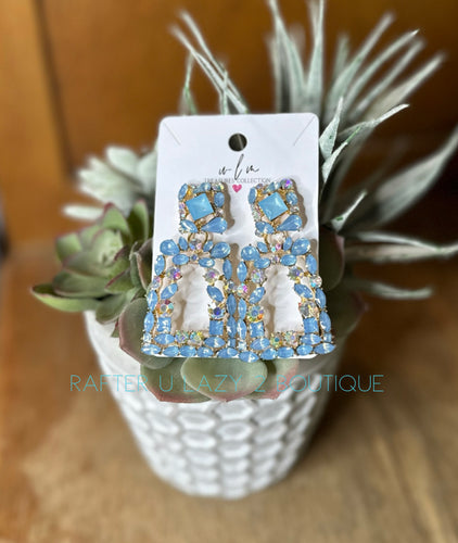 Sky Blue Vintage Jewel Earrings