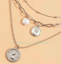Silver Layered Coin Necklace