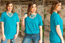 Teal Caged Top