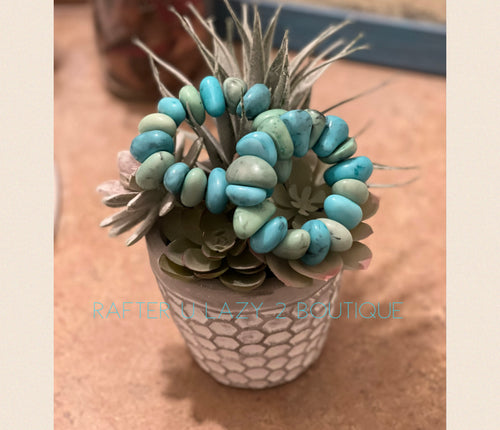 Large Turquoise & Mint Bracelet