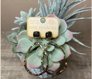 Pink Panache Gold & Bronze Earrings