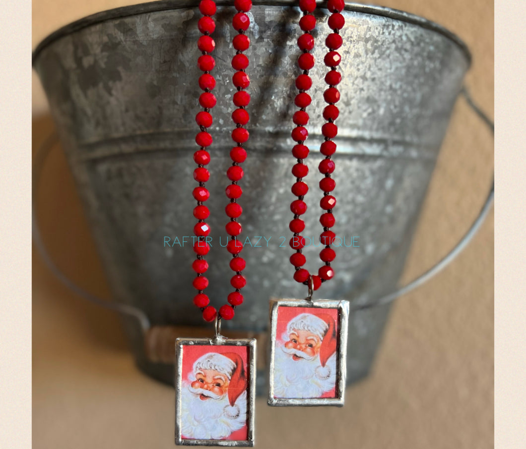 Long Vintage Santa Necklaces
